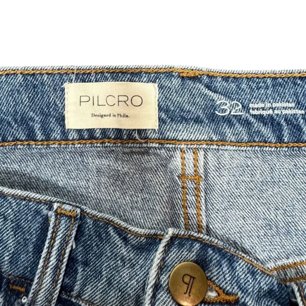 Anthropologie Pilcro Cutoff Denim Shorts 32 Light Wash Casual Summer Button Fly - Picture 6 of 7